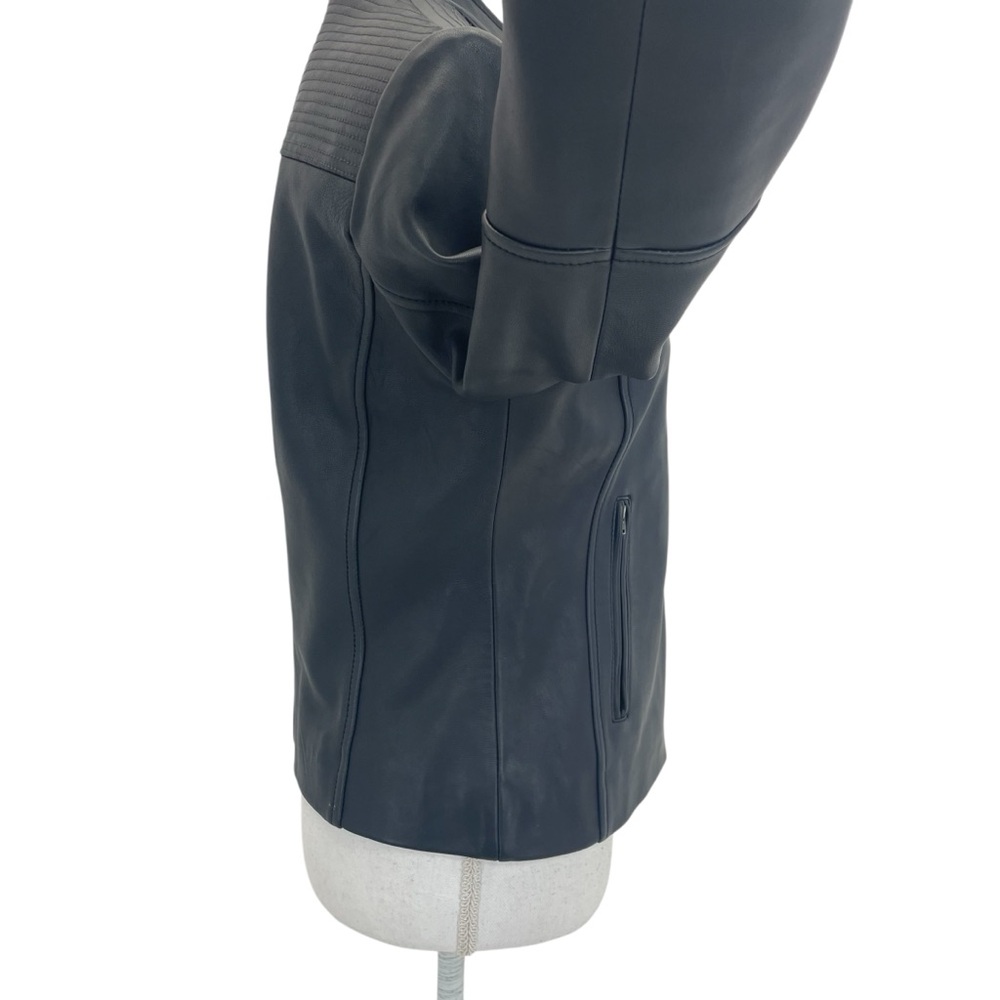 Reiss Lambskin Leather Jacket Medium Black - Picture 5 of 16